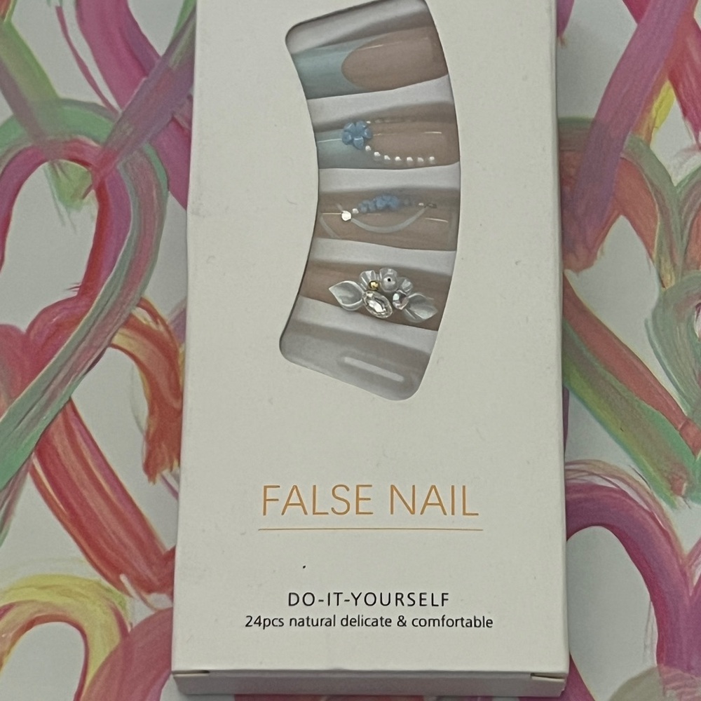 Beautiful blue press on nails!